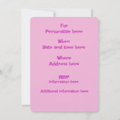 ピンクプードルガールズ誕生日サンプル招待状 招待状 (裏面)