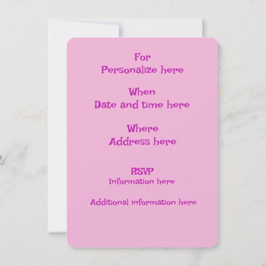 ピンクプードルガールズ誕生日サンプル招待状 招待状 (裏面)