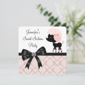 ピンクプードルスウィート16誕生日パーティー 招待状 (スタンド正面)