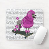 ピンクプードルスケートボード マウスパッド (マウス)