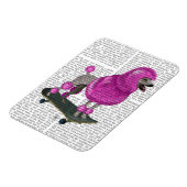 ピンクプードルスケートボード マグネット (左側)