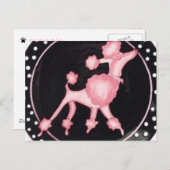 ピンクプードルディライトハガキ ポストカード (正面/裏面)