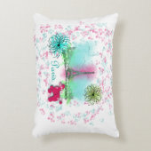 ピンクプードルパリエッフェルタワー アクセントクッション (正面(垂直))