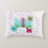 ピンクプードルパリエッフェルタワー アクセントクッション (裏面)