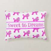 ピンクプードルパーソナライズされた アクセントクッション (正面)