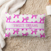 ピンクプードルパーソナライズされた ランバークッション (ブランケット)