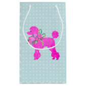 ピンクプードルパーティーパーソナライズされた抱き枕 スモールペーパーバッグ (裏面)