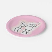 ピンクプードルパーティー紙プレート ペーパープレート (アングル)