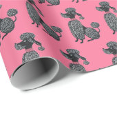 ピンクプードルプリント ラッピングペーパー (ロールコーナー)