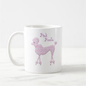 ピンクプードルレースレトロガーリーヴィンテージ コーヒーマグカップ (左)