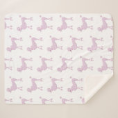 ピンクプードルレースレトロガーリーヴィンテージ シェルパブランケット (正面(横))