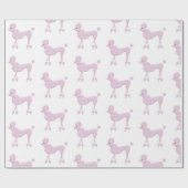 ピンクプードルレースレトロヴィンテージかわいらし ラッピングペーパー (フラット)