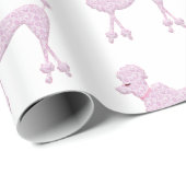 ピンクプードルレースレトロヴィンテージかわいらし ラッピングペーパー (ロールコーナー)