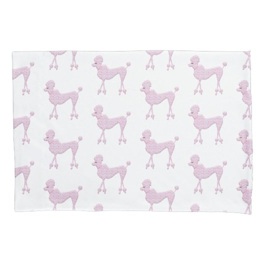 ピンクプードルレースレトロヴィンテージかわいらし 枕カバー (正面)