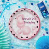 ピンクプードル誕生日パーティー紙プレート ペーパープレート (パーティー)