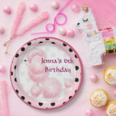 ピンクプードル誕生日パーティー紙プレート ペーパープレート (パーティー)