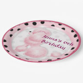 ピンクプードル誕生日パーティー紙プレート ペーパープレート (アングル)