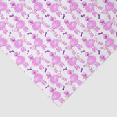 ピンクプーパターン（の模様が）あるル水彩画ティッシュペーパー 薄葉紙 (詳細)