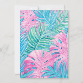 ピンクプールガーリーパーティートロピカル誕生日ガール 招待状 (裏面)