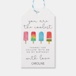 ピンクプールチリング誕生日パーティーのお気に入り ギフトタグ