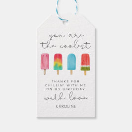 ピンクプールチリング誕生日パーティーのお気に入り ギフトタグ