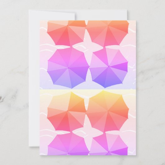 ピンクプールバースデーパーティーアンブレラクールススウィート16 招待状 (裏面)