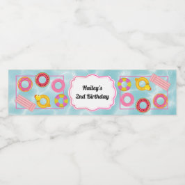 ピンクプールパーティーウォーターボトルラベル ペットボトルラベル