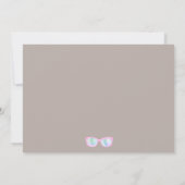 ピンクプールパーティーホログラフィックグラス甘い16 招待状 (裏面)