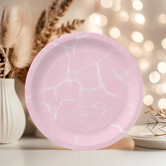 ピンクプール水プールパーティー ペーパープレート