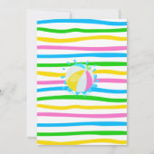 ピンクプール誕生日子供パーティー 招待状 (裏面)