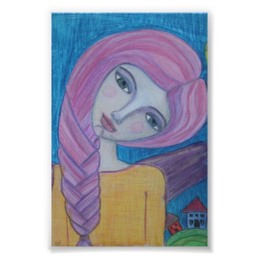 ピンクヘアエンジェル、4x6プリント フォトプリント            (正面)