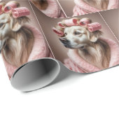 ピンクヘアカーラーのゴールデンレトリバー ラッピングペーパー (ロールコーナー)