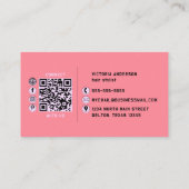 ピンクヘアグリッタードリップタイポグラフィスタイリストサロン 名刺 (裏面)