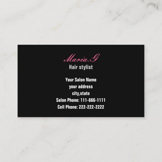 ピンクヘアサロン名刺 名刺 (裏面)