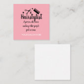 ピンクヘアスタイリスト引用文おもしろい美容師スター エンクロージャーカード (正面/裏面)