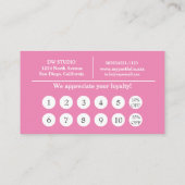 ピンクヘアドレッサーフラットロイヤリティカード ロイヤリティカード (裏面)