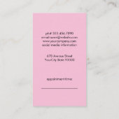 ピンクヘアピンアポイントメント 予約カード (裏面)