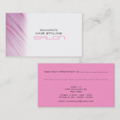ピンクヘアホワイトサロンアポイントメント名刺 予約カード (正面/裏面)