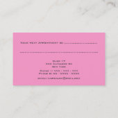 ピンクヘアホワイトサロンアポイントメント名刺 予約カード (裏面)