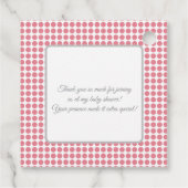 ピンクヘアボウかわいい象ありがとう赤ちゃんシャワー フェイバータグ (裏面)