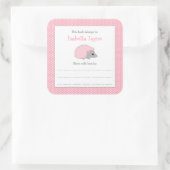 ピンクヘッジホッグガール蔵書票 スクエアシール (バッグ)