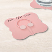 ピンクヘッドフォン(ワイヤー付き) ペーパーコースター (アングル)