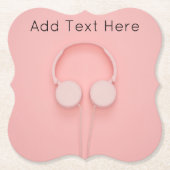 ピンクヘッドフォン(ワイヤー付き) ペーパーコースター (正面)