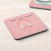 ピンクヘッドフォン(ワイヤ付) コースター (左側)