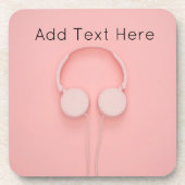 ピンクヘッドフォン(ワイヤ付) コースター (正面)