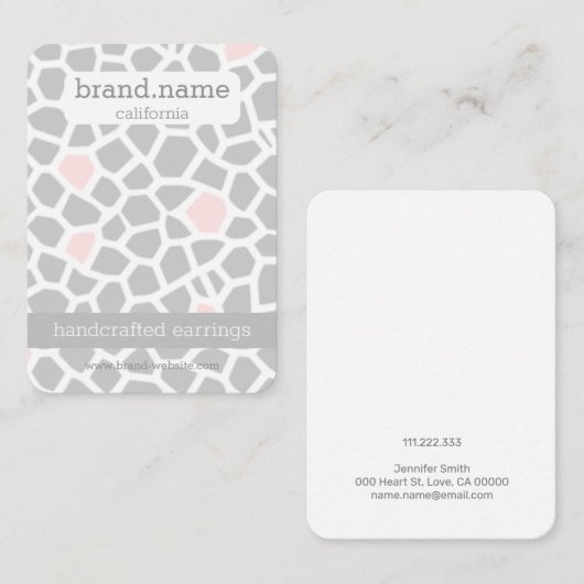 ピンクヘビ皮膚手作りジュエリー表示ホルダー 名刺 (正面/裏面)