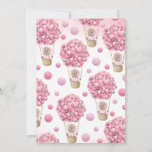 ピンクベアバルーンベビーシャワー招待状 招待状 (裏面)