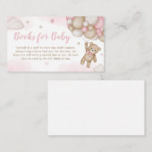 ピンクベアバルーン赤ちゃんシャワーベビー エンクロージャーカード (正面/裏面)