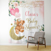 ピンクベアバルーン ベビーシャワー サイン タペストリー (インサイチュ)