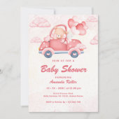 ピンクベアベイビーシャワー招待状 招待状 (正面)
